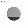 Mayco Decorative Small Pin Cork Round Gray and Black Frameless Linen Bulletin Board with 1 Pocket